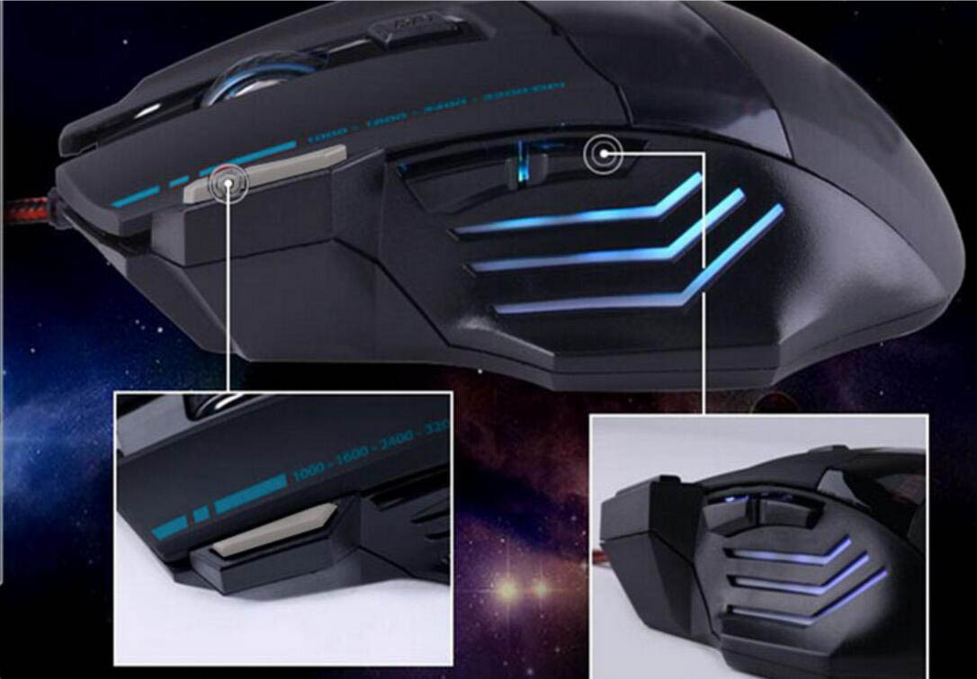 Secluded bat USB wired optical gaming mouse with breathing light the fire button 3200/5500DPI Rainbow for cafe LOL CF